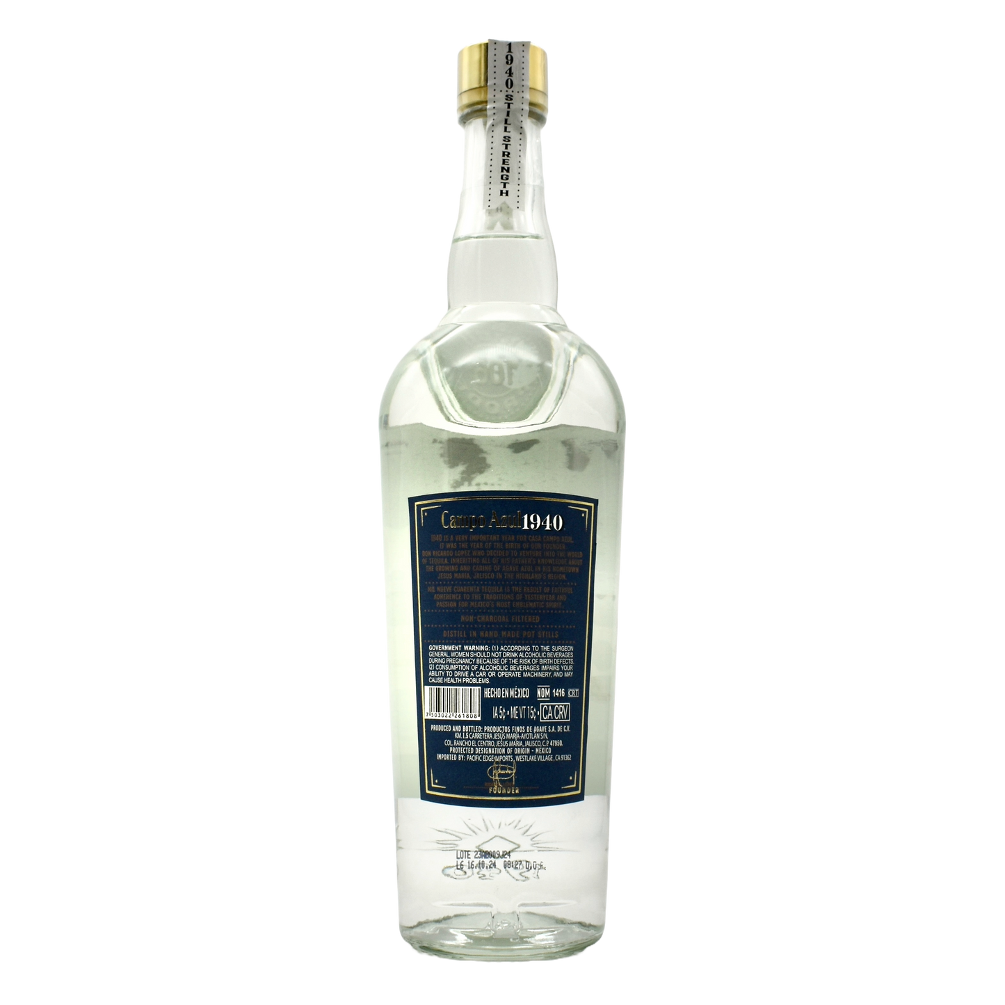 Campo Azul 1940 Tequila Still Strength Blanco 750ml